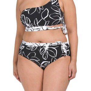 La Blanca Plus 2 Piece Bikini Swim Set in Black White size 18W 20W NWT $166+